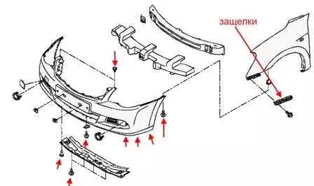 Как правильно и безопасно снять передний бампер Nissan Almera Classic