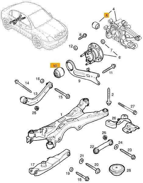 Задняя подвеска Opel Vectra B - основные особенности по схеме подвески и механизму работы